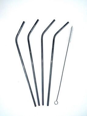 Drinking Reusable Stainless Steel Straws
with Cleaning Brush  Eco-friendly NEW